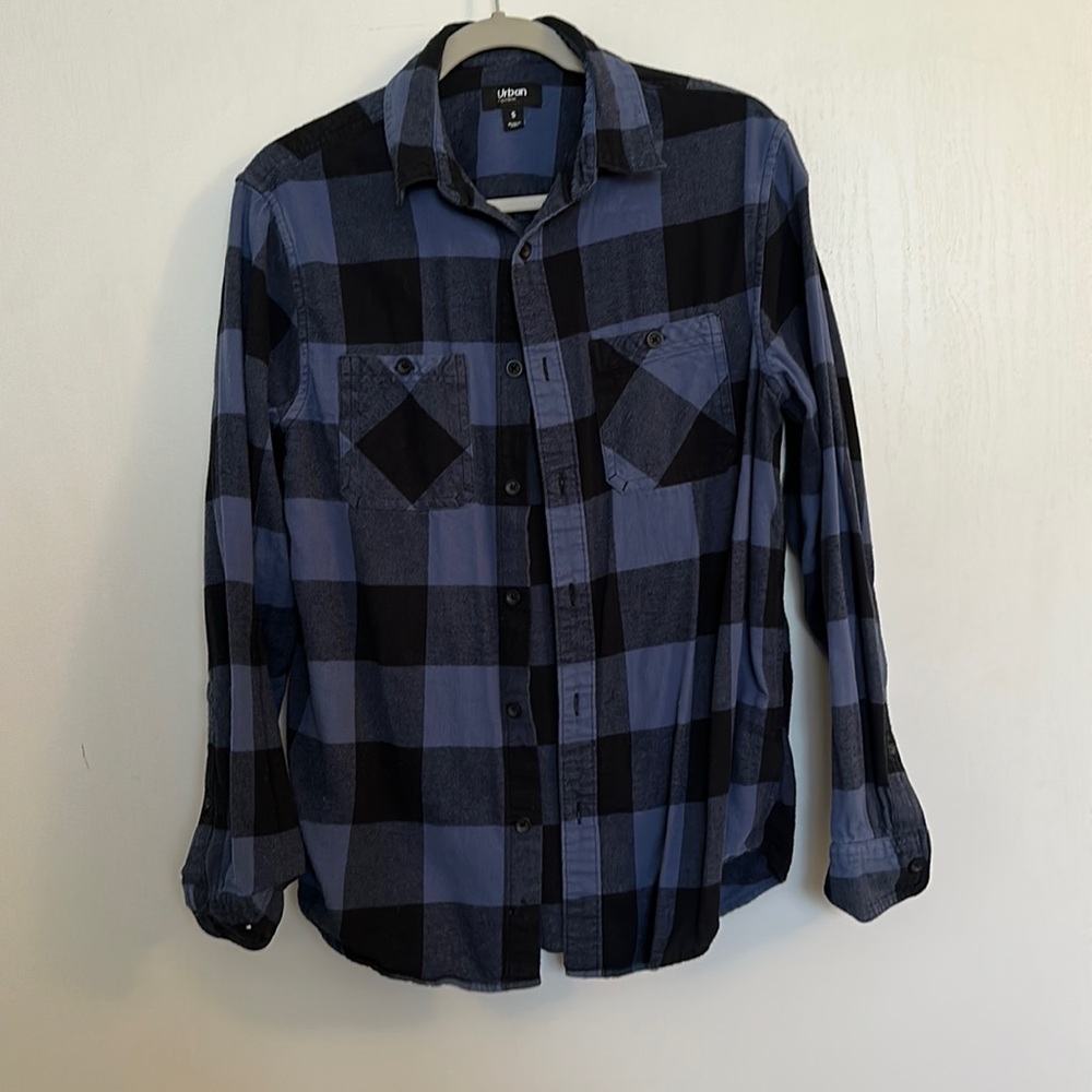 Blue and black flannel